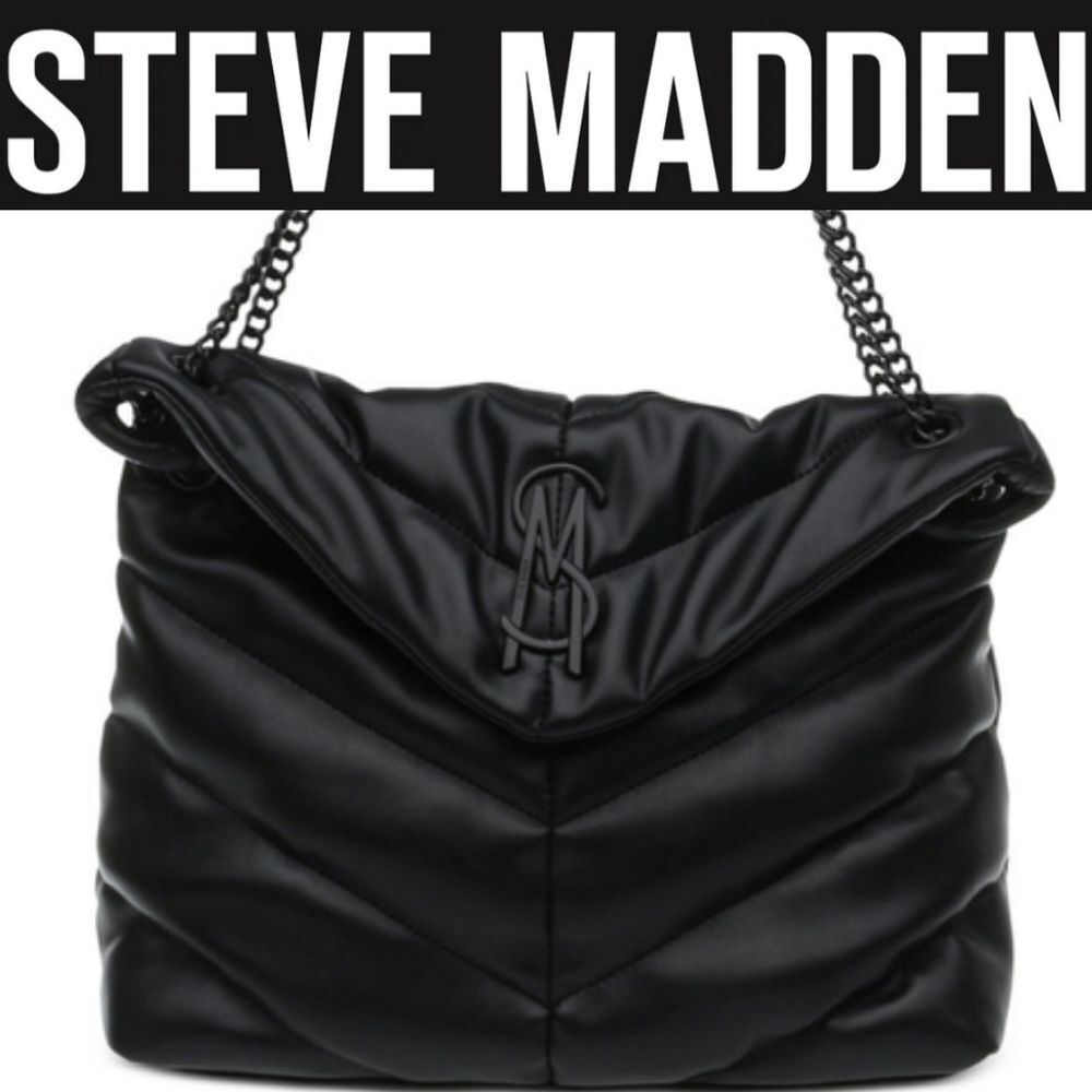 Steve‎ Madden BRitta Quilted Shoulder Bag- Black